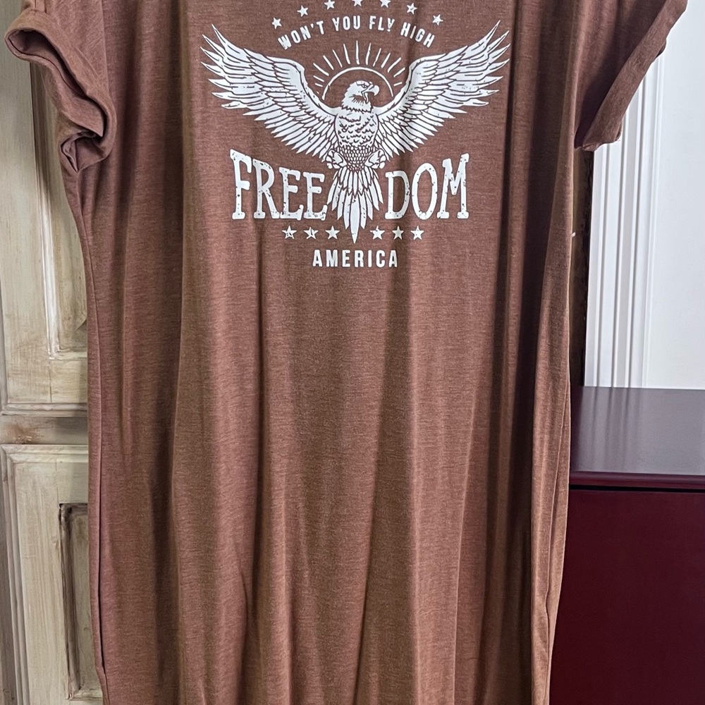 SHEIN Brown Eagle Graphic Maxi Dress